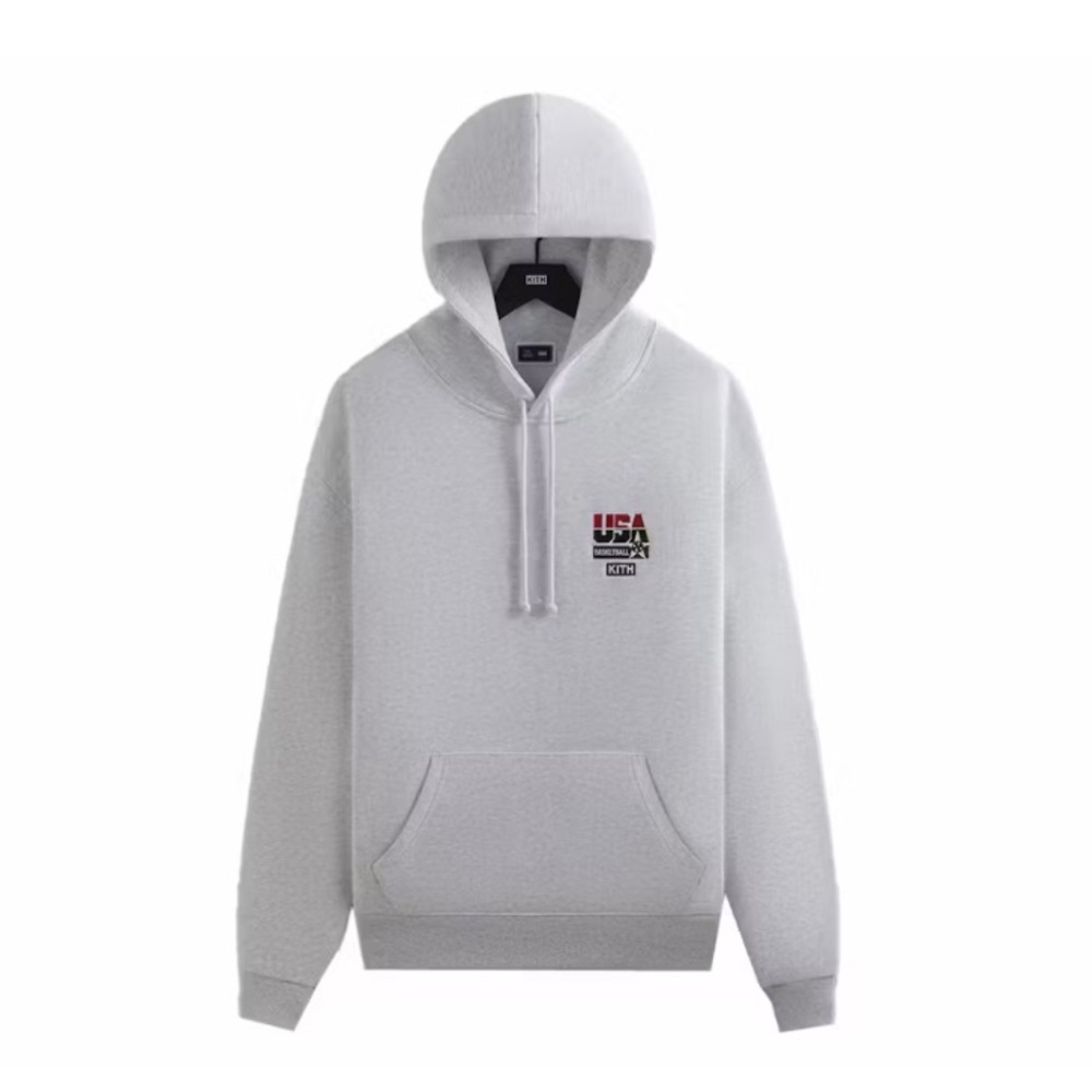 Kith for USA Basketball Vintage Nelson Hoodie, Light Heather Grey, XS